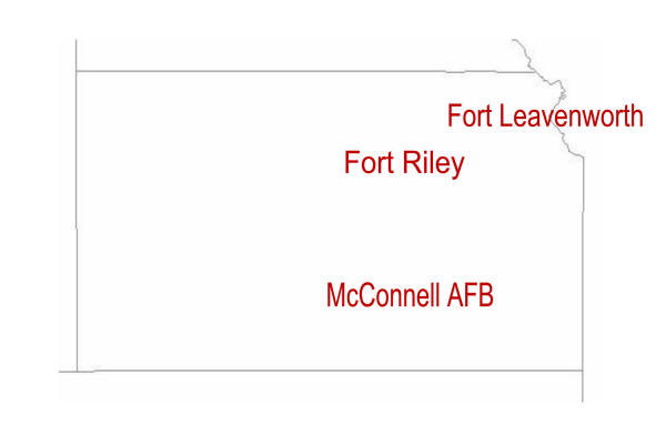 Locator Map for Kansas Military Installations